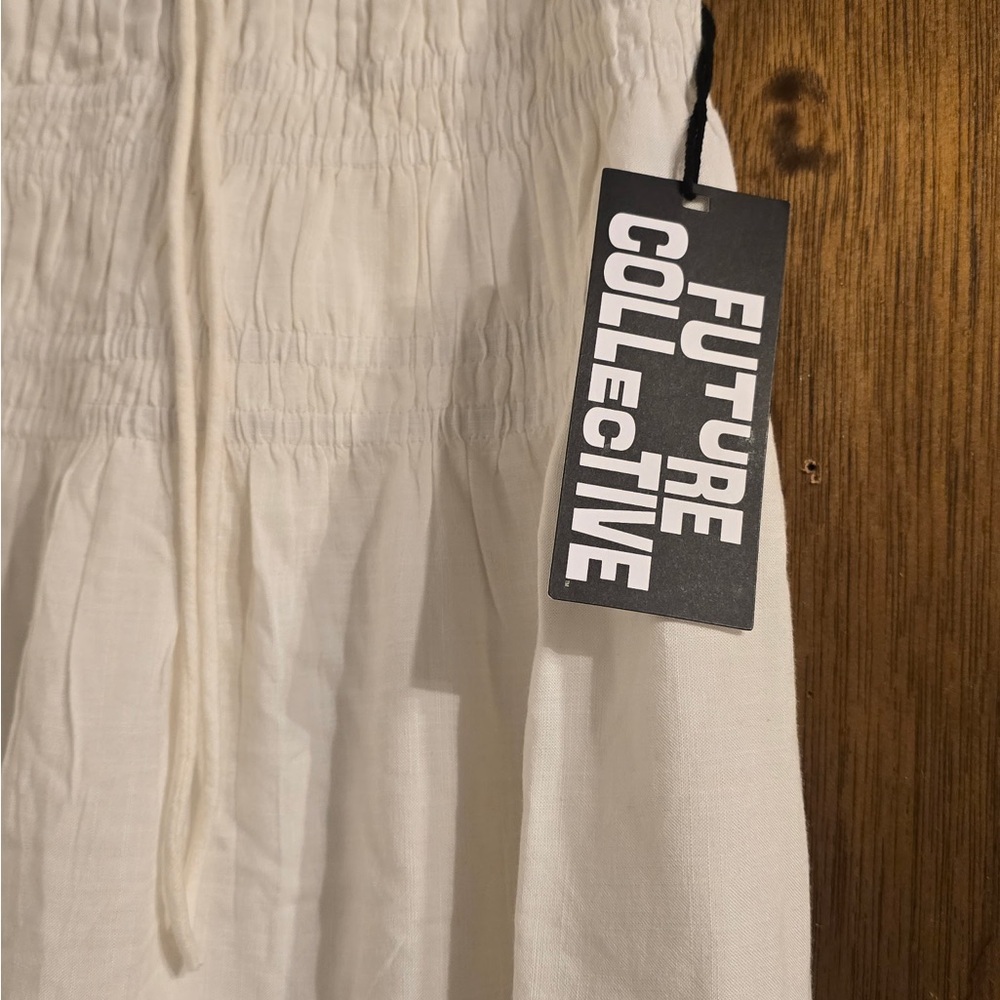 Future Collective White Eyelet Maxi Skirt XS NWT - Picture 3 of 4